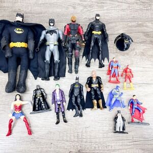 DC Action Figure Lot Batman Joker, Superman, Flash, Wonder Woman Penguin Etc